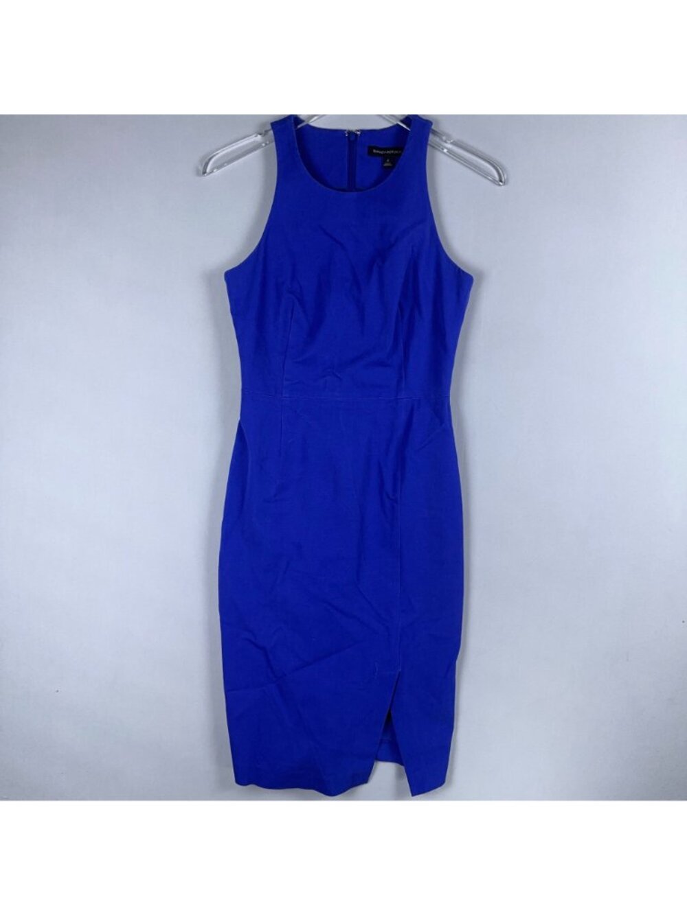 Banana Republic Dress Size 2 Sheath Side Slit Cobalt Blue Sleeveless Back Zipper - Picture 3 of 10